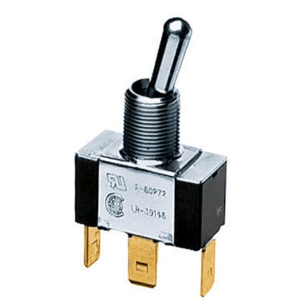 Hubbell Wiring Device-Kellems Commercial Grade, Panel Mount and Specialty Switches, Bat Handle Switches, Single Pole Double Throw 10A 250V/10A 125V, Terminal Screws, HBL12 - main